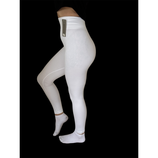 Legginsy białe prążek L/XL